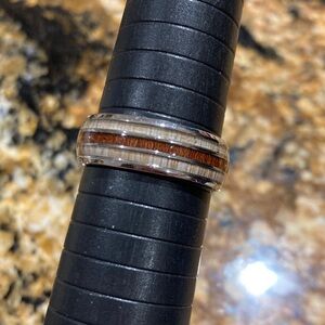 Elegant Silver and Brown Women's Ring